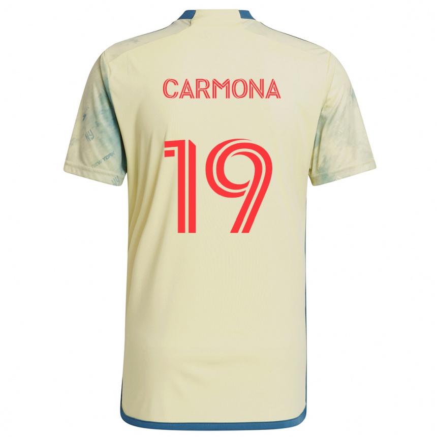 Enfant Football Maillot Wikelman Carmona #19 Jaune Rouge Bleu Tenues Domicile 2024/25