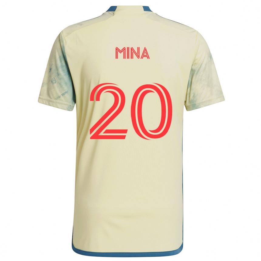 Enfant Football Maillot Juan Mina #20 Jaune Rouge Bleu Tenues Domicile 2024/25