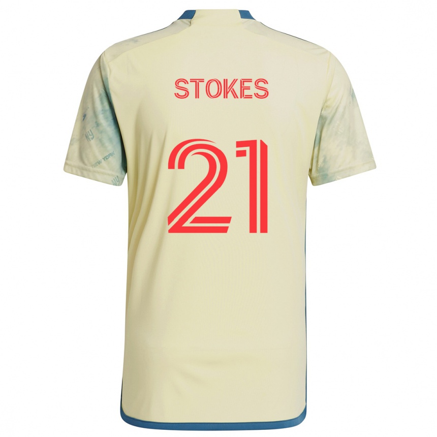 Enfant Football Maillot Aidan Stokes #21 Jaune Rouge Bleu Tenues Domicile 2024/25