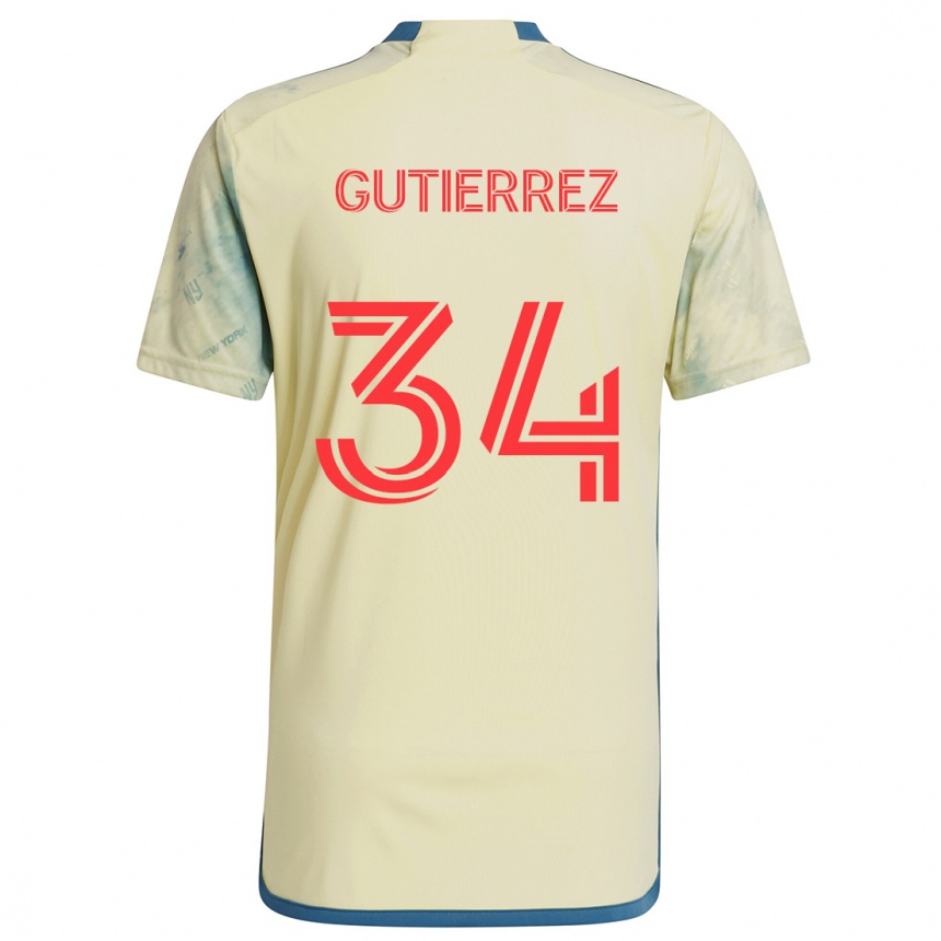 Enfant Football Maillot Juan Gutierrez #34 Jaune Rouge Bleu Tenues Domicile 2024/25