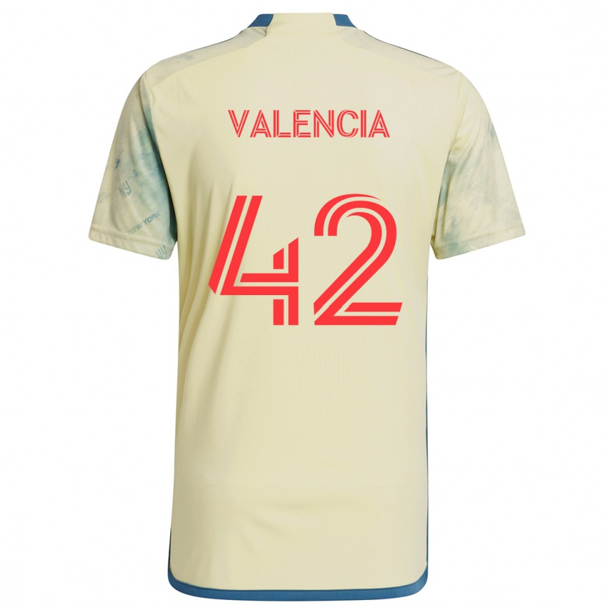 Enfant Football Maillot Omar Valencia #42 Jaune Rouge Bleu Tenues Domicile 2024/25