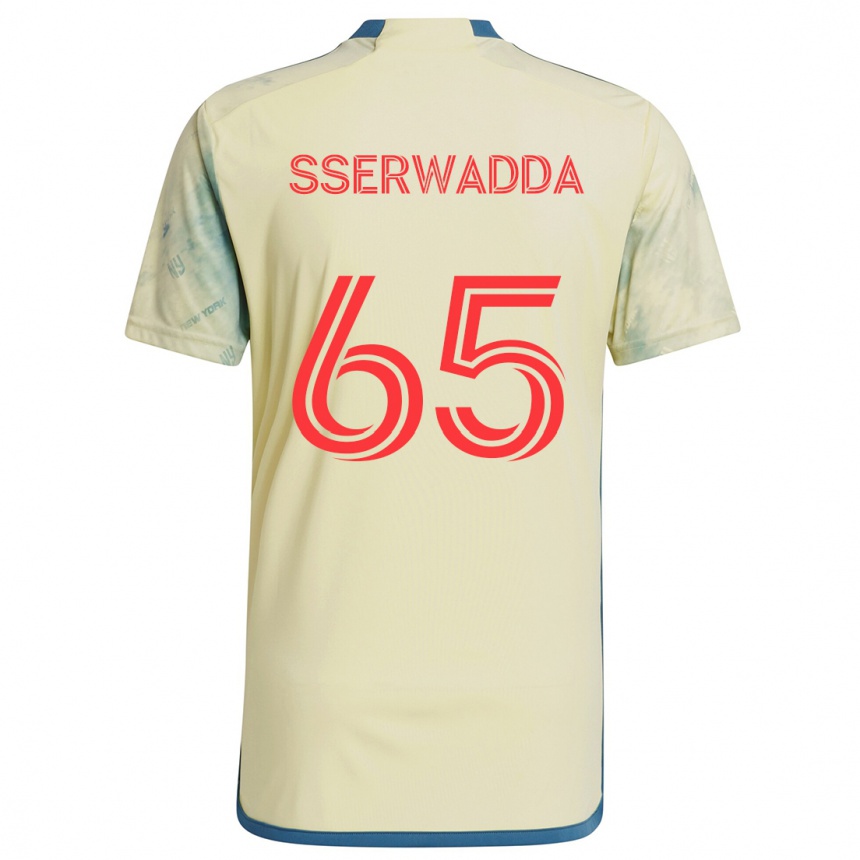 Enfant Football Maillot Steven Sserwadda #65 Jaune Rouge Bleu Tenues Domicile 2024/25