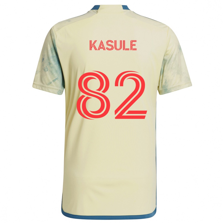 Enfant Football Maillot Ibrahim Kasule #82 Jaune Rouge Bleu Tenues Domicile 2024/25