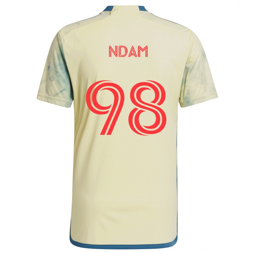 Enfant Football Maillot Hassan Ndam #98 Jaune Rouge Bleu Tenues Domicile 2024/25