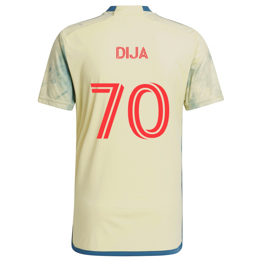 Enfant Football Maillot Dija #70 Jaune Rouge Bleu Tenues Domicile 2024/25