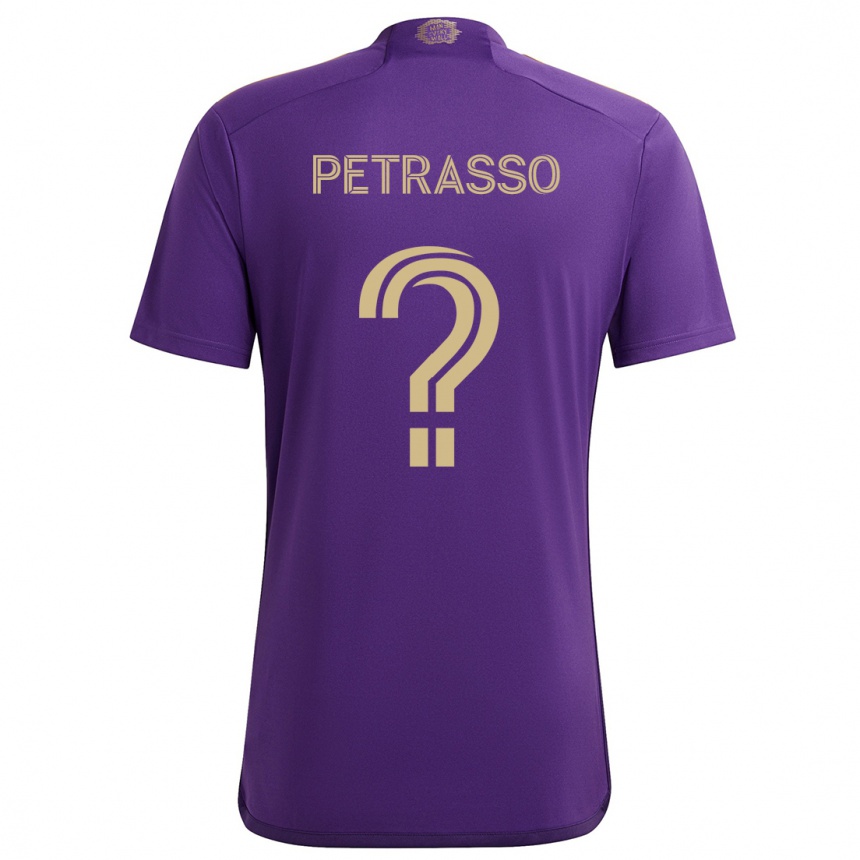 Enfant Football Maillot Luca Petrasso #0 Violet Jaune Tenues Domicile 2024/25