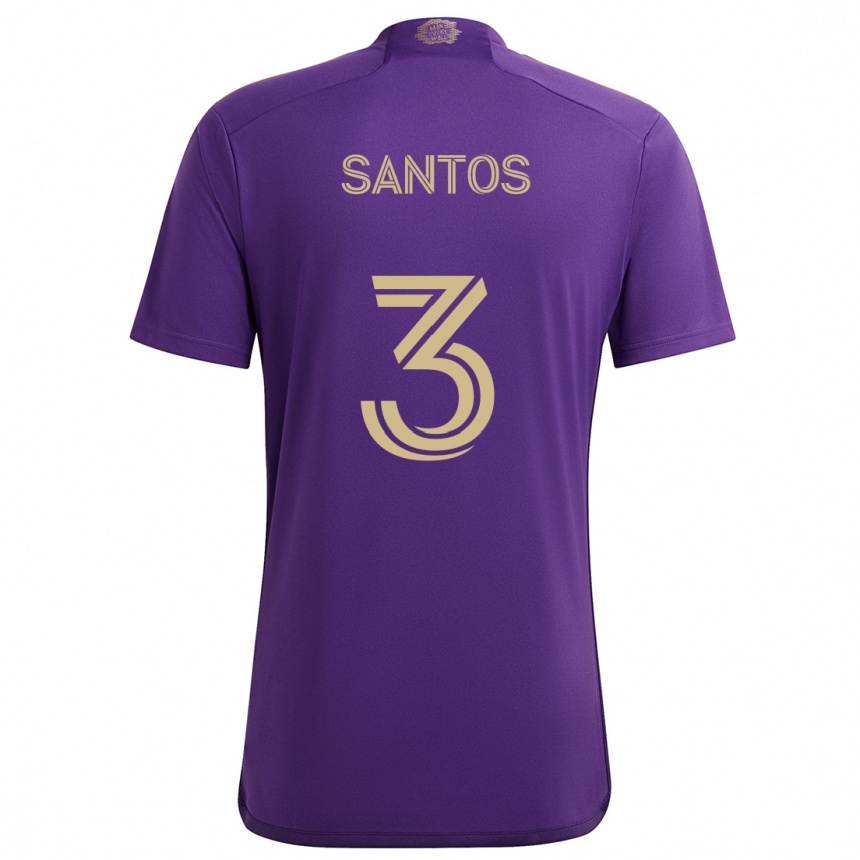 Enfant Football Maillot Rafael Santos #3 Violet Jaune Tenues Domicile 2024/25