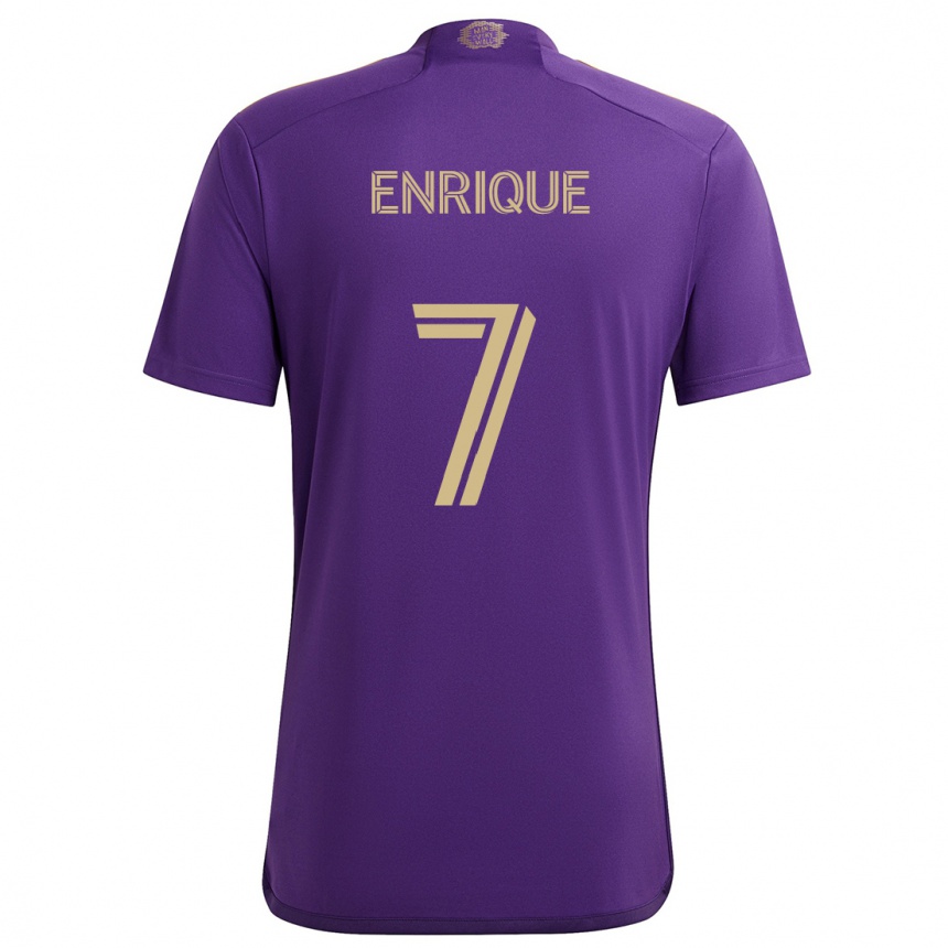 Enfant Football Maillot Ramiro Enrique #7 Violet Jaune Tenues Domicile 2024/25