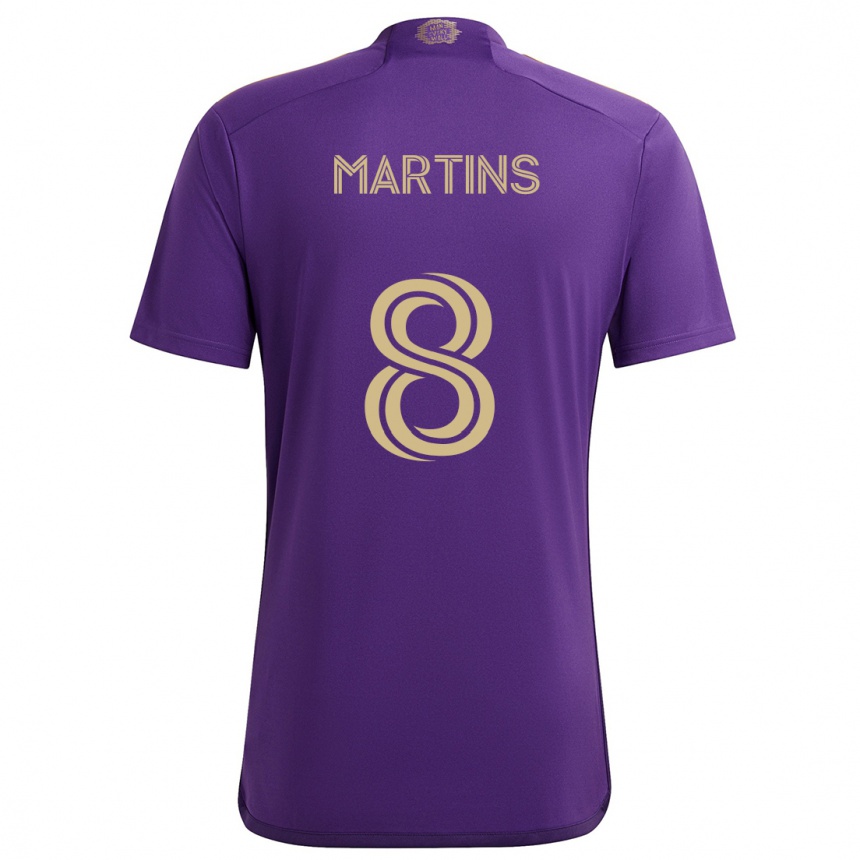 Enfant Football Maillot Felipe Martins #8 Violet Jaune Tenues Domicile 2024/25