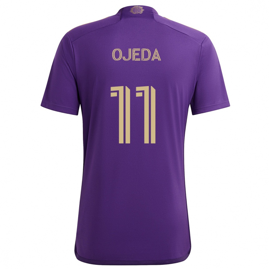 Enfant Football Maillot Martín Ojeda #11 Violet Jaune Tenues Domicile 2024/25