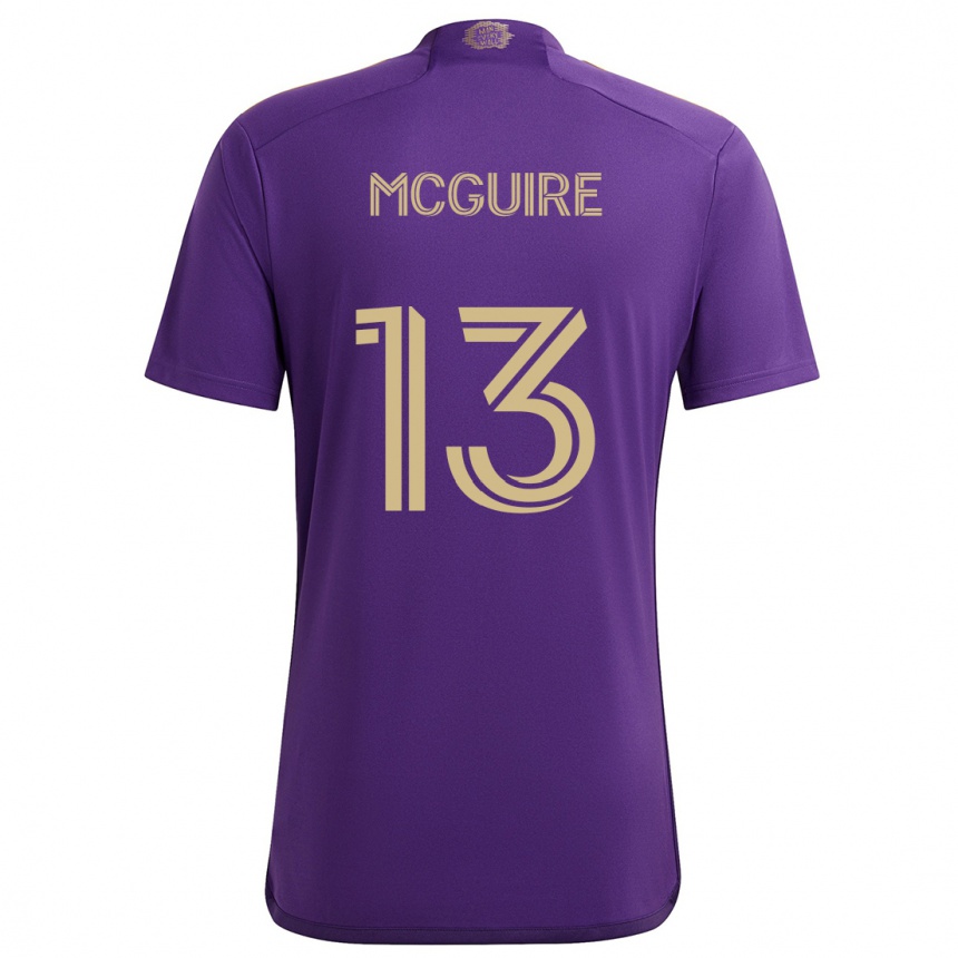 Enfant Football Maillot Duncan Mcguire #13 Violet Jaune Tenues Domicile 2024/25