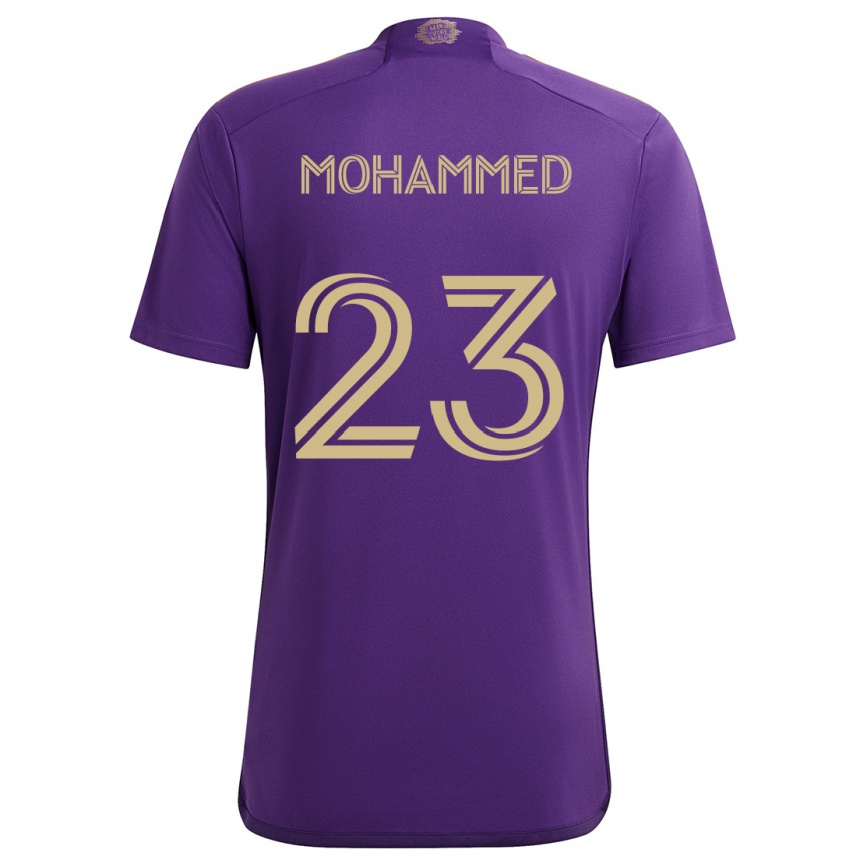 Enfant Football Maillot Shak Mohammed #23 Violet Jaune Tenues Domicile 2024/25