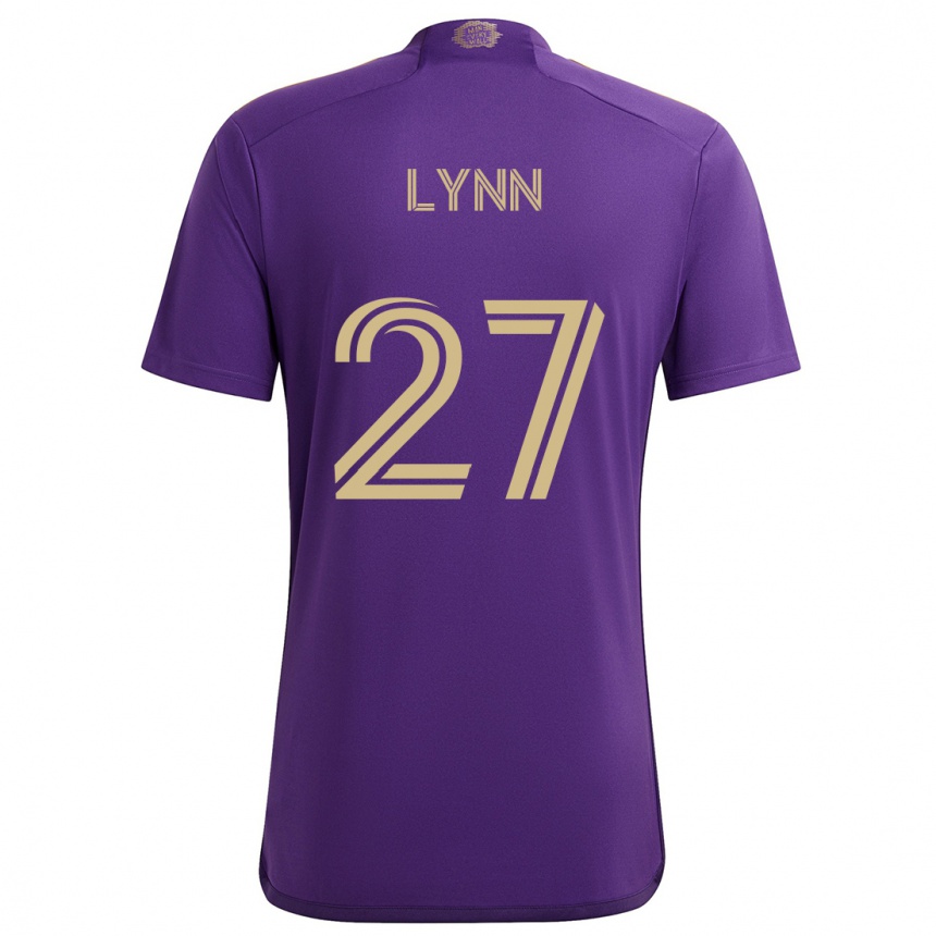 Enfant Football Maillot Jack Lynn #27 Violet Jaune Tenues Domicile 2024/25