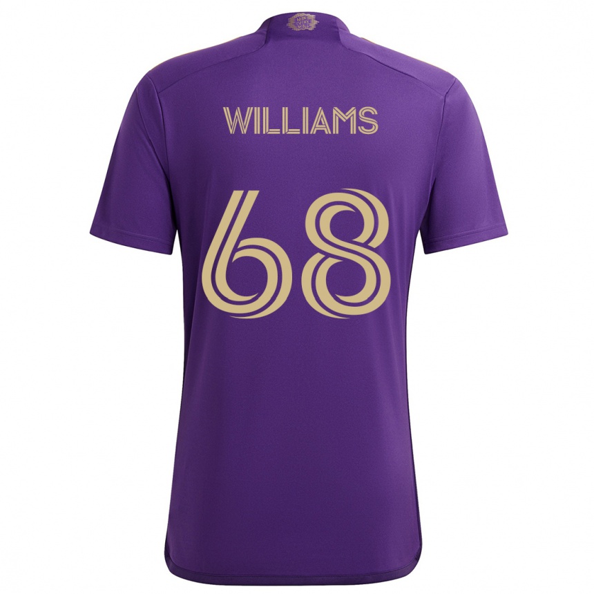 Enfant Football Maillot Thomas Williams #68 Violet Jaune Tenues Domicile 2024/25