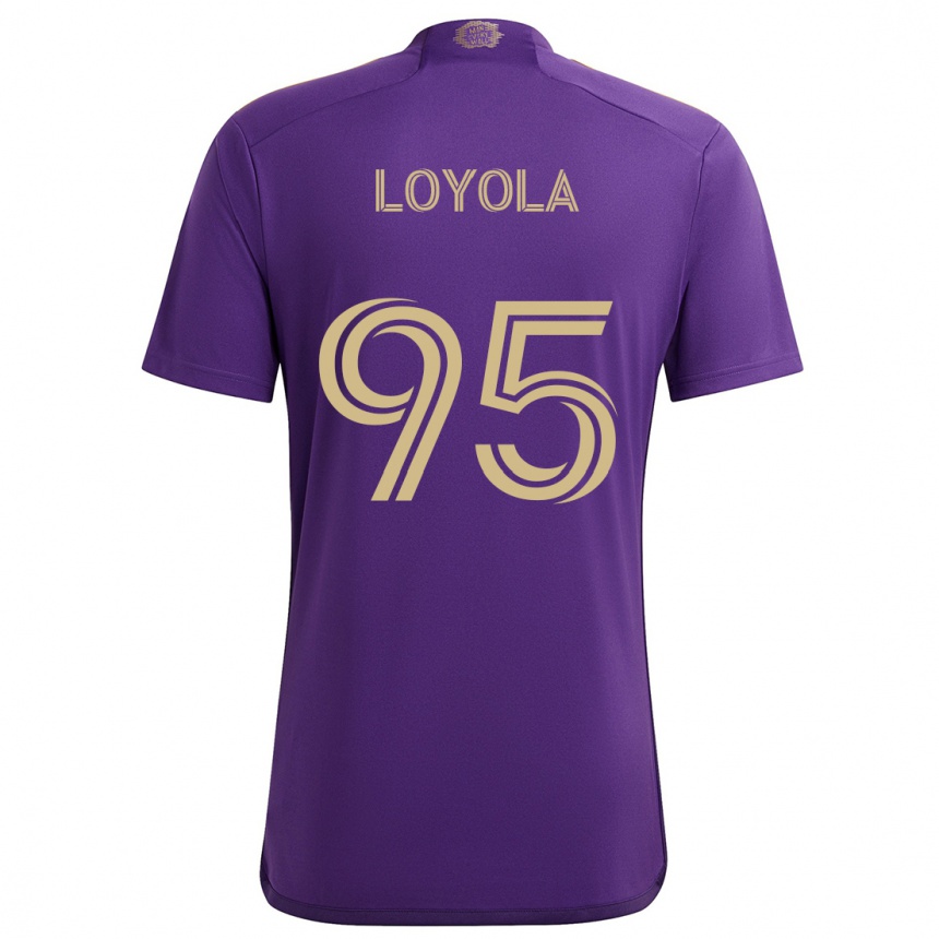 Enfant Football Maillot Favian Loyola #95 Violet Jaune Tenues Domicile 2024/25