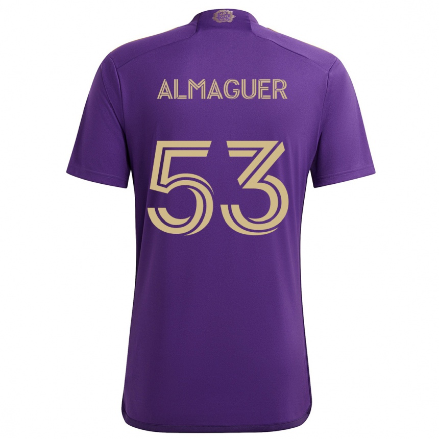 Enfant Football Maillot Jorge Almaguer #53 Violet Jaune Tenues Domicile 2024/25