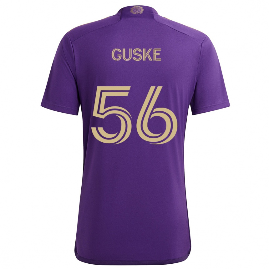 Enfant Football Maillot Colin Guske #56 Violet Jaune Tenues Domicile 2024/25