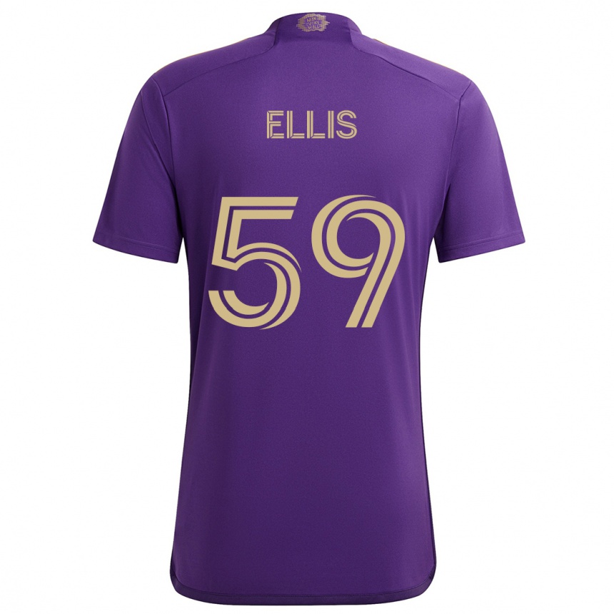 Enfant Football Maillot Justin Ellis #59 Violet Jaune Tenues Domicile 2024/25