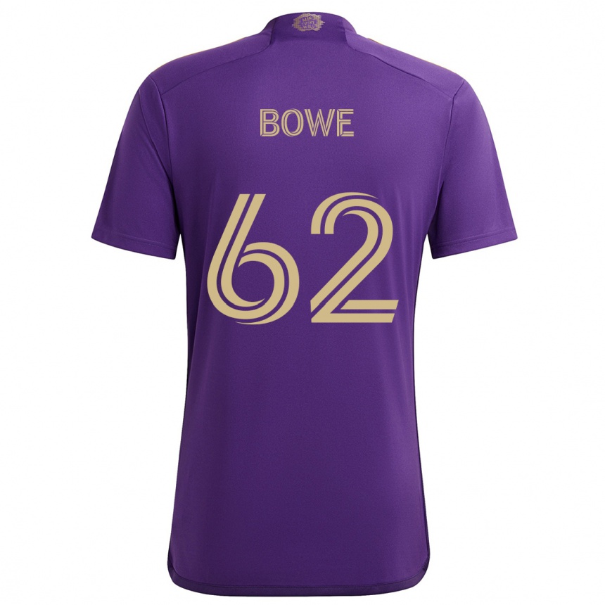 Enfant Football Maillot Thomas Bowe #62 Violet Jaune Tenues Domicile 2024/25