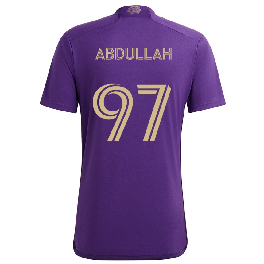 Enfant Football Maillot Majed Abdullah #97 Violet Jaune Tenues Domicile 2024/25