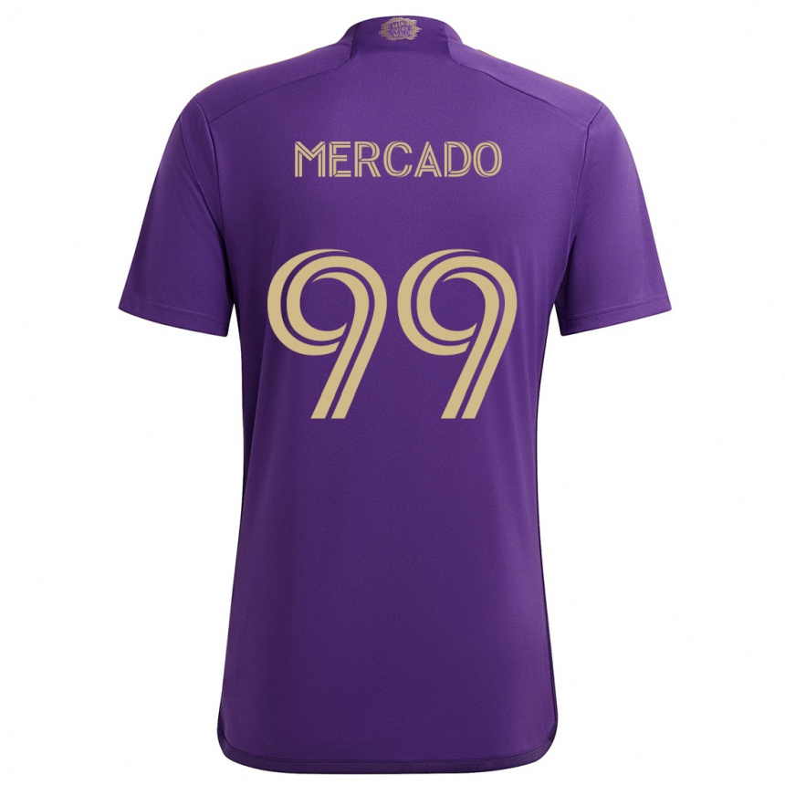 Enfant Football Maillot Carlos Mercado #99 Violet Jaune Tenues Domicile 2024/25