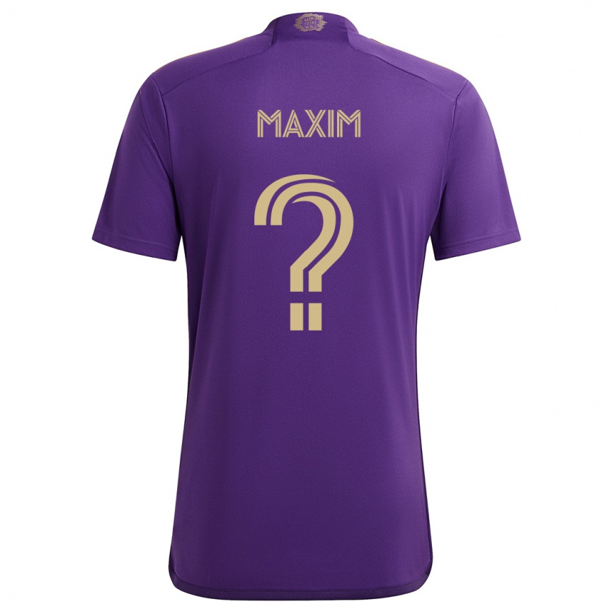 Enfant Football Maillot Luca Maxim #0 Violet Jaune Tenues Domicile 2024/25