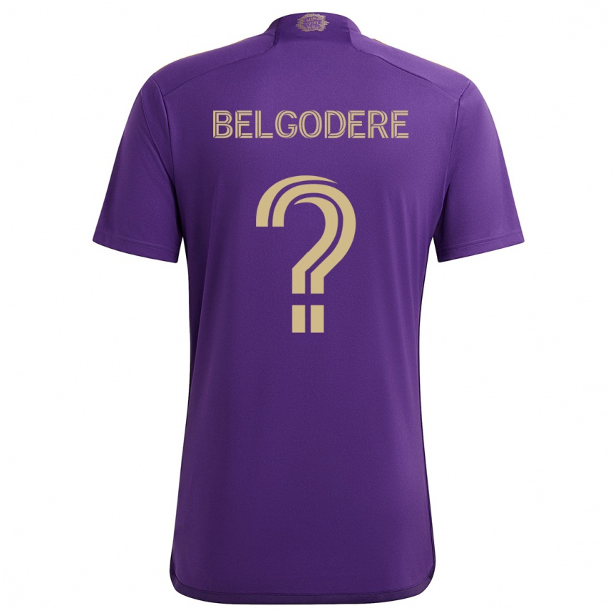 Enfant Football Maillot Matthew Belgodere #0 Violet Jaune Tenues Domicile 2024/25