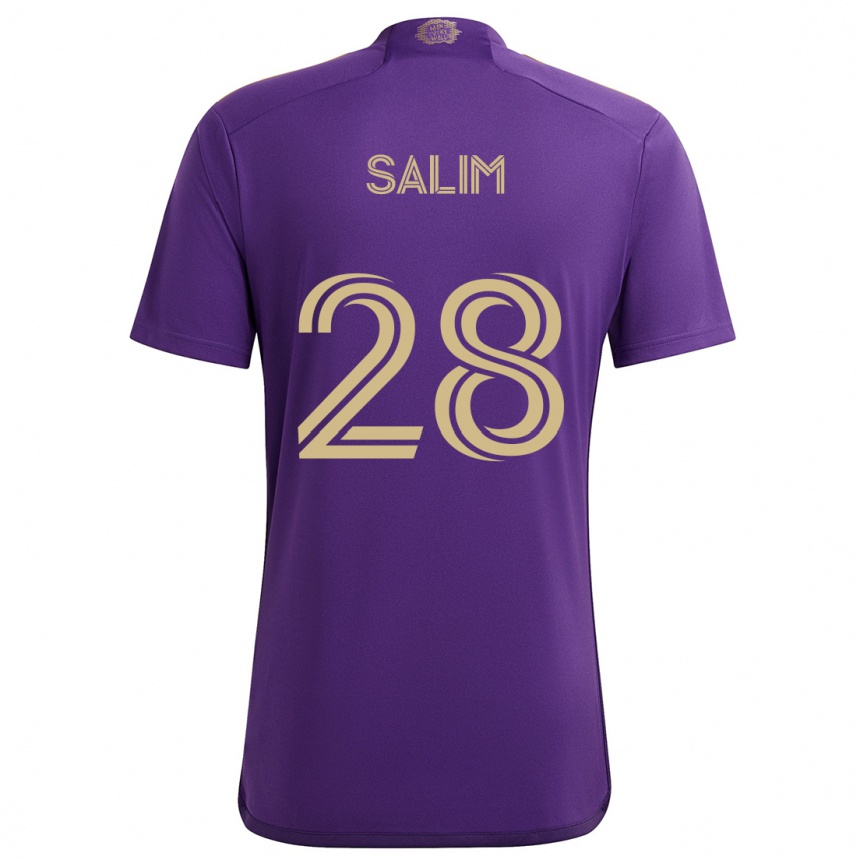 Enfant Football Maillot Abdi Salim #28 Violet Jaune Tenues Domicile 2024/25