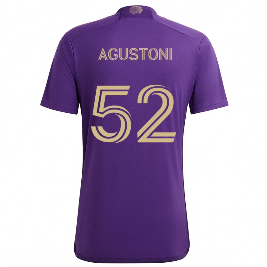 Enfant Football Maillot Gonzalo Agustoni #52 Violet Jaune Tenues Domicile 2024/25