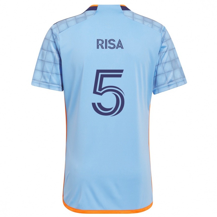 Enfant Football Maillot Birk Risa #5 Bleu Orange Tenues Domicile 2024/25