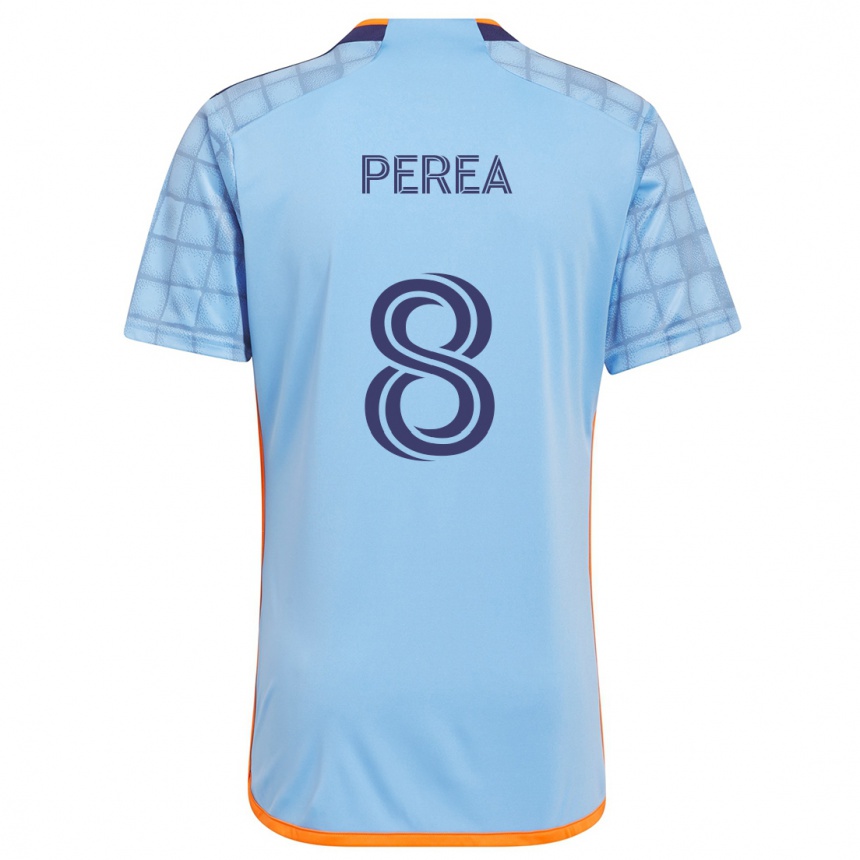 Enfant Football Maillot Andrés Perea #8 Bleu Orange Tenues Domicile 2024/25