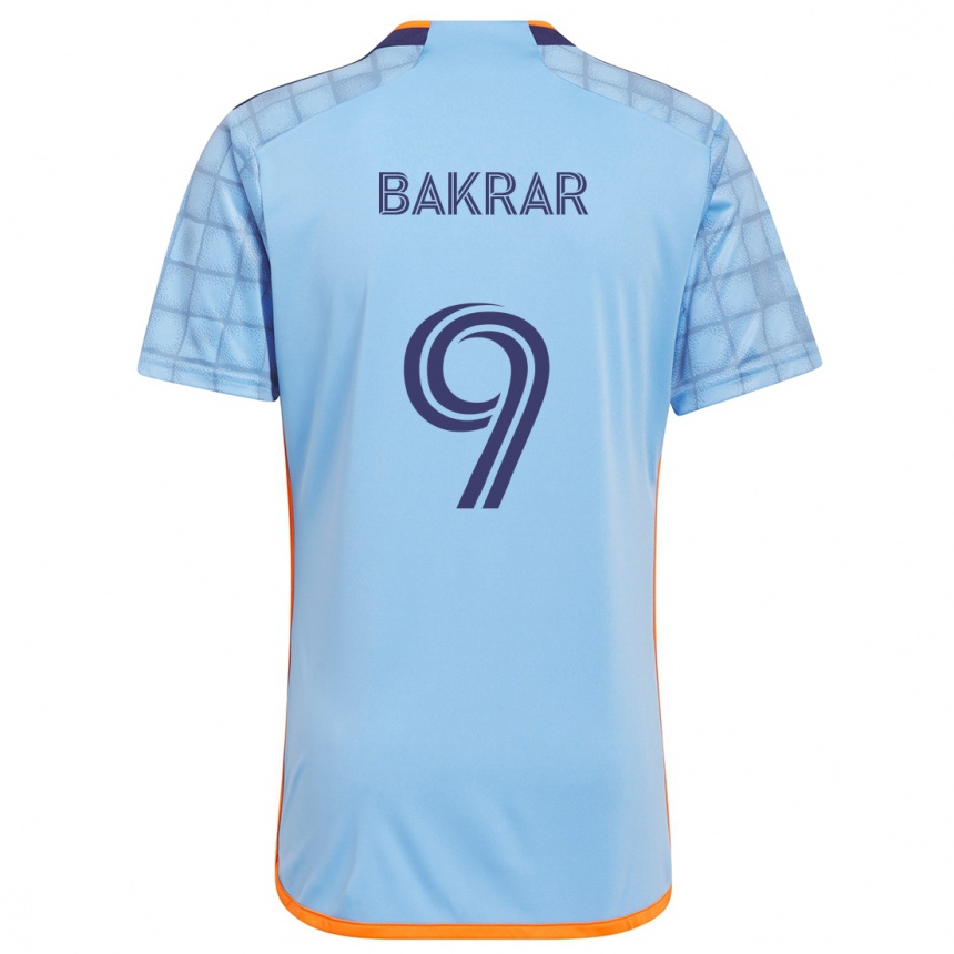 Enfant Football Maillot Monsef Bakrar #9 Bleu Orange Tenues Domicile 2024/25