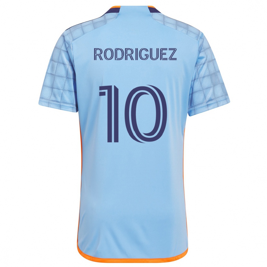 Enfant Football Maillot Santiago Rodríguez #10 Bleu Orange Tenues Domicile 2024/25