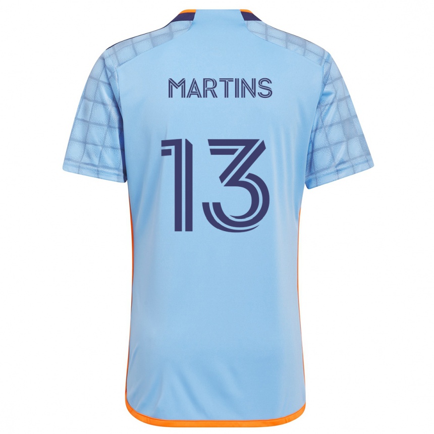 Enfant Football Maillot Thiago Martins #13 Bleu Orange Tenues Domicile 2024/25