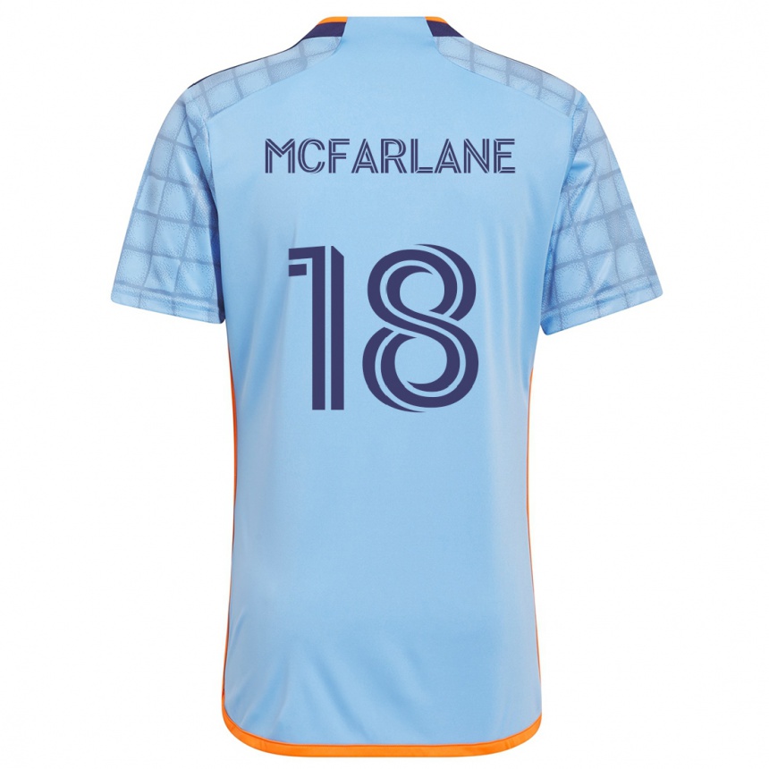 Enfant Football Maillot Christian Mcfarlane #18 Bleu Orange Tenues Domicile 2024/25