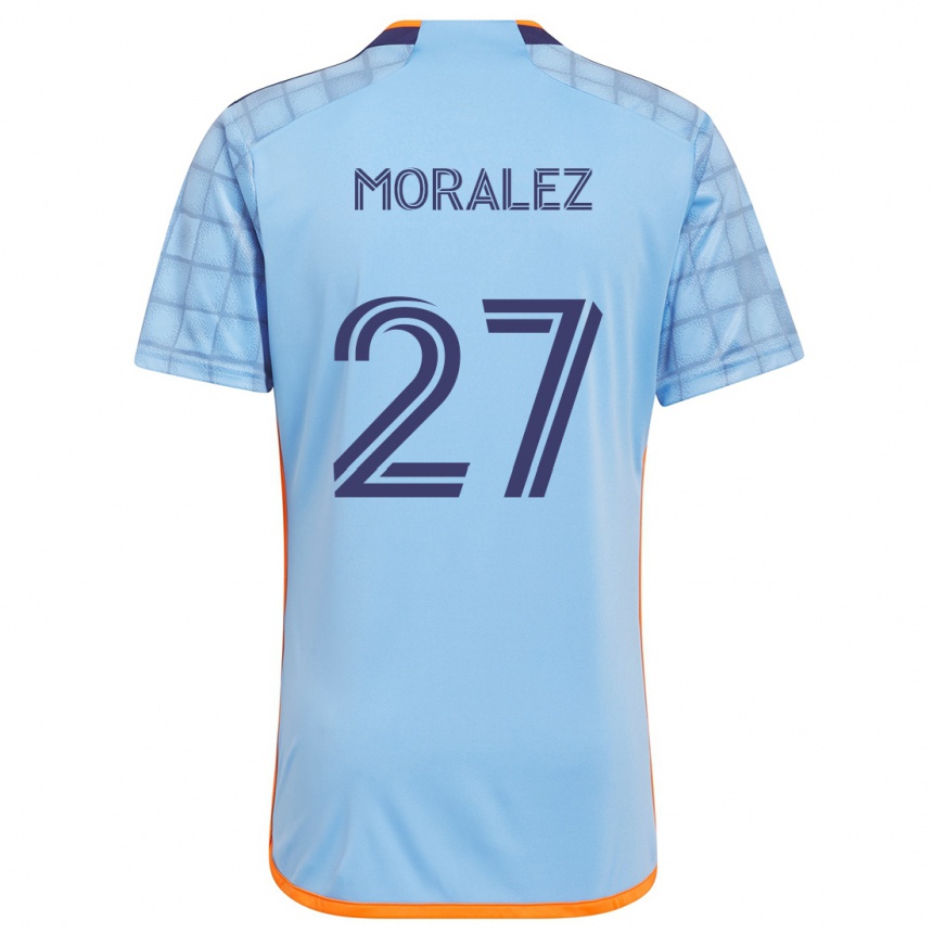 Enfant Football Maillot Maxi Moralez #27 Bleu Orange Tenues Domicile 2024/25