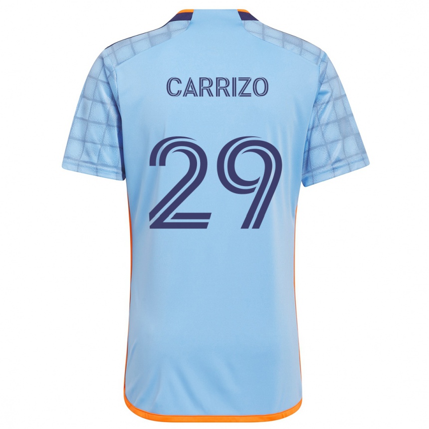 Enfant Football Maillot Máximo Carrizo #29 Bleu Orange Tenues Domicile 2024/25