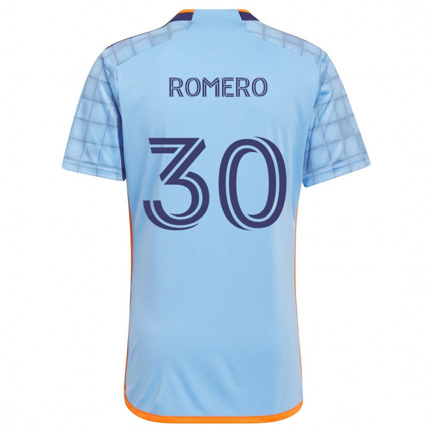 Enfant Football Maillot Tomás Romero #30 Bleu Orange Tenues Domicile 2024/25