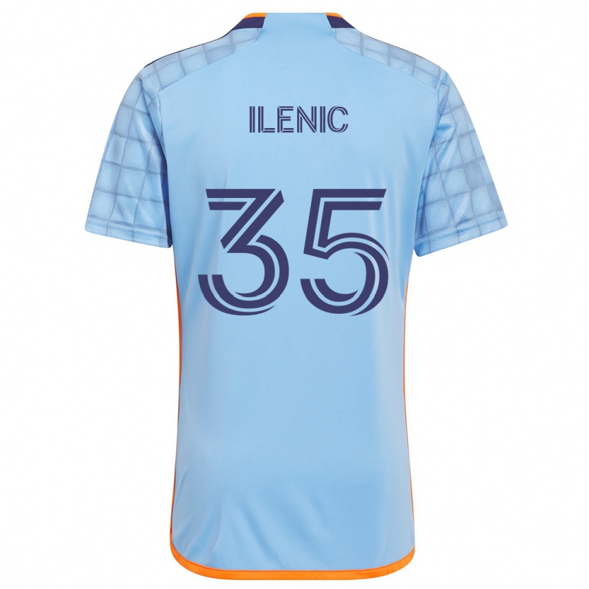 Enfant Football Maillot Mitja Ilenic #35 Bleu Orange Tenues Domicile 2024/25