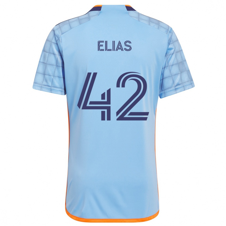 Enfant Football Maillot Piero Elias #42 Bleu Orange Tenues Domicile 2024/25