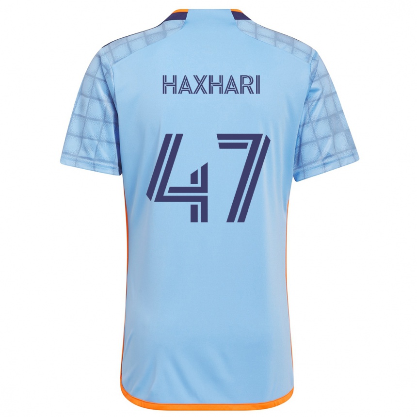 Enfant Football Maillot Klevis Haxhari #47 Bleu Orange Tenues Domicile 2024/25