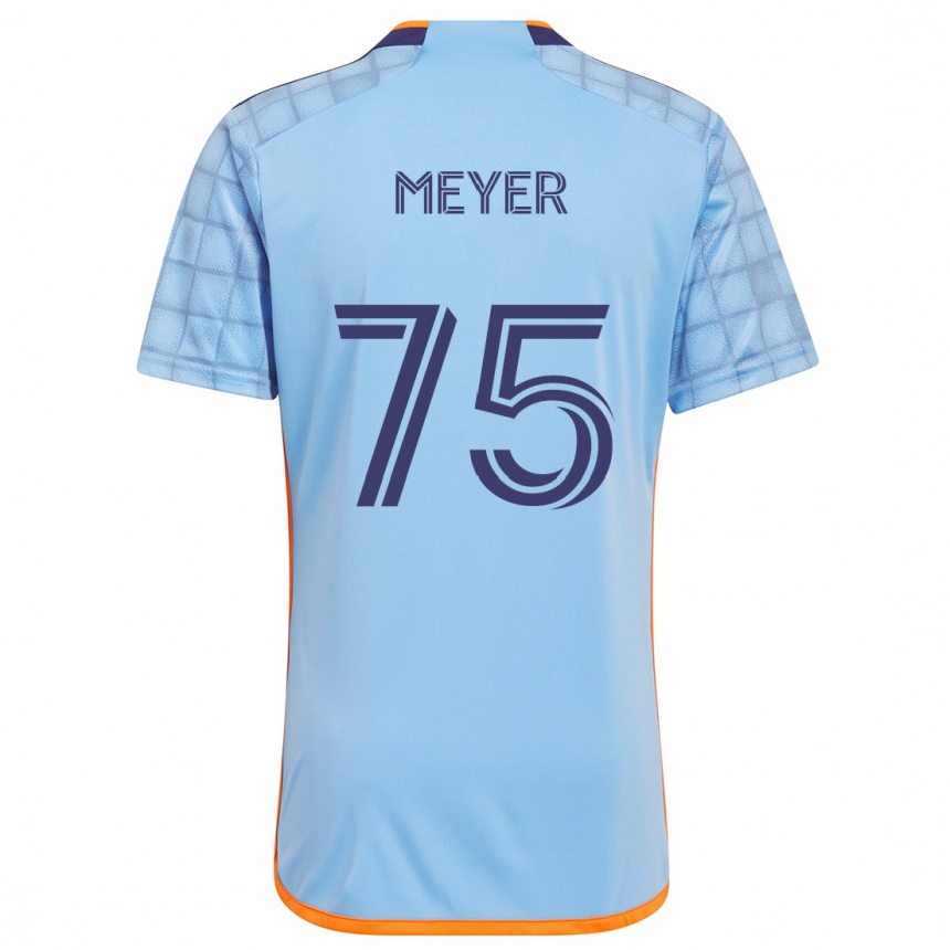 Enfant Football Maillot Will Meyer #75 Bleu Orange Tenues Domicile 2024/25