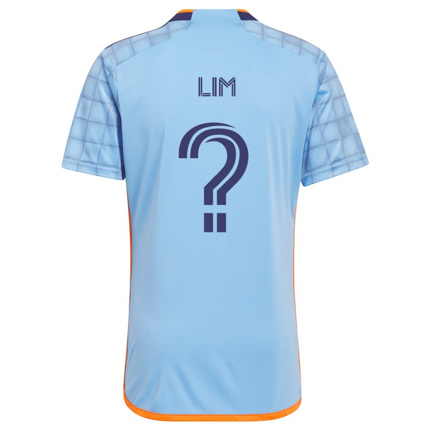 Enfant Football Maillot Evan Lim #0 Bleu Orange Tenues Domicile 2024/25