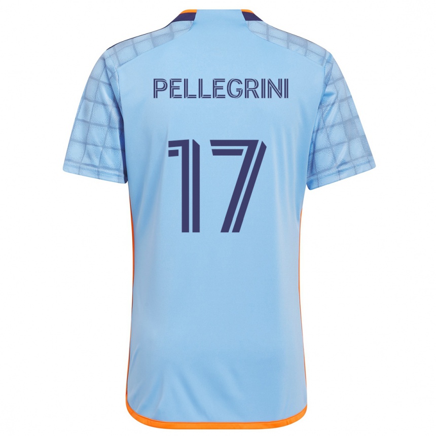 Enfant Football Maillot Matías Pellegrini #17 Bleu Orange Tenues Domicile 2024/25