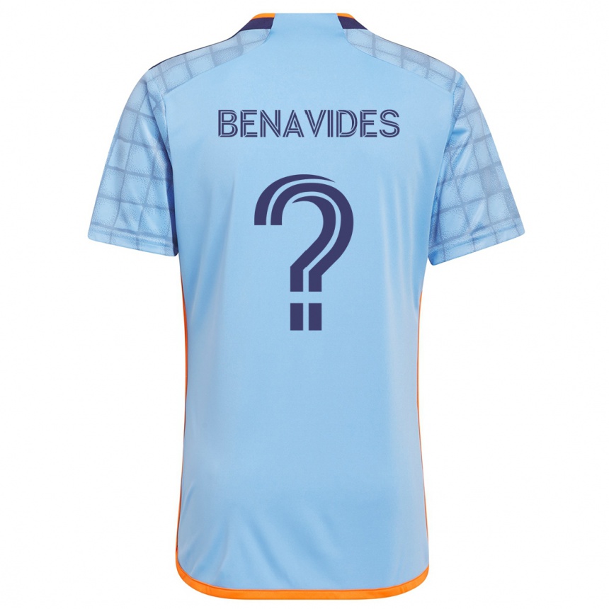 Enfant Football Maillot Matthew Benavides #0 Bleu Orange Tenues Domicile 2024/25