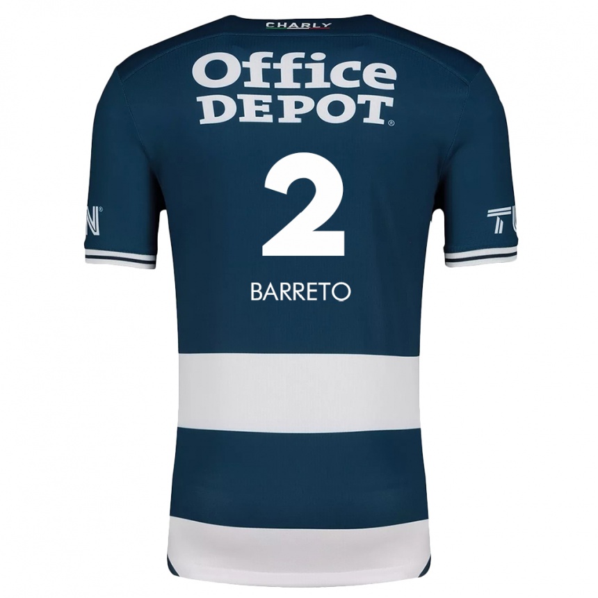 Enfant Football Maillot Sergio Barreto #2 Bleu Blanc Tenues Domicile 2024/25