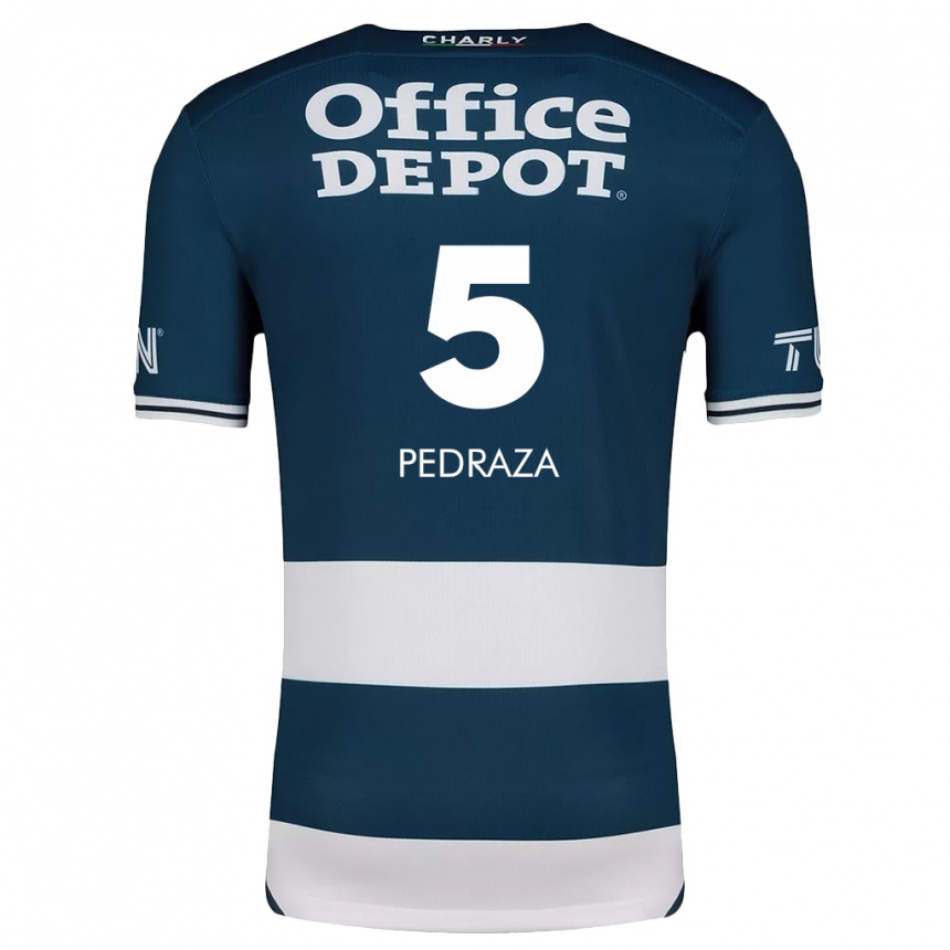 Enfant Football Maillot Pedro Pedraza #5 Bleu Blanc Tenues Domicile 2024/25