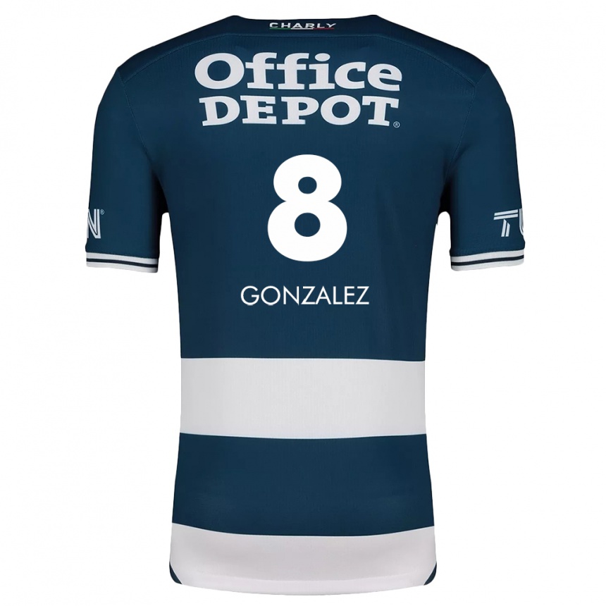 Enfant Football Maillot Bryan González #8 Bleu Blanc Tenues Domicile 2024/25