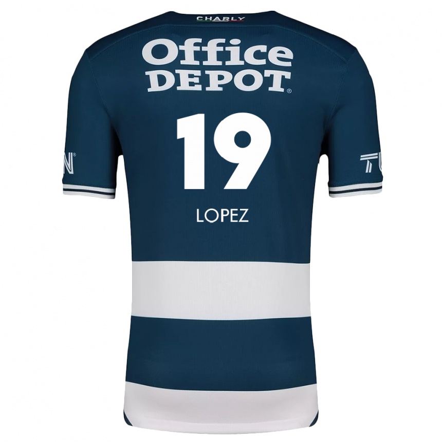 Enfant Football Maillot Javier Eduardo López #19 Bleu Blanc Tenues Domicile 2024/25