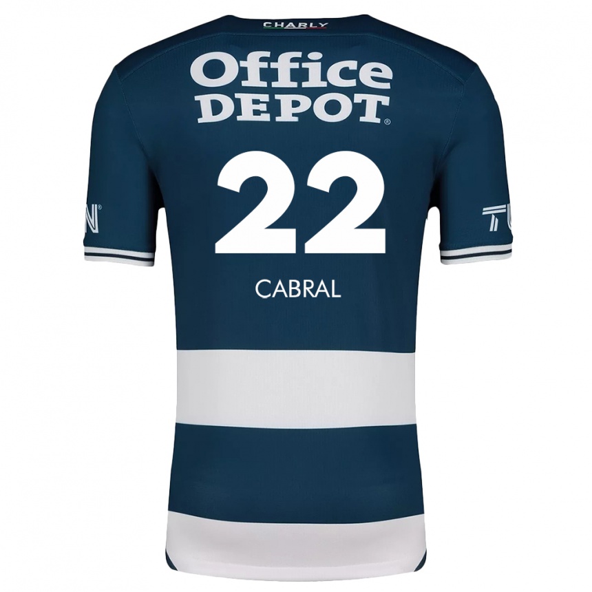 Enfant Football Maillot Gustavo Cabral #22 Bleu Blanc Tenues Domicile 2024/25